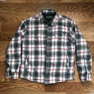 Eddie Bauer Fleece-Lined Flannel Shirt Jacket